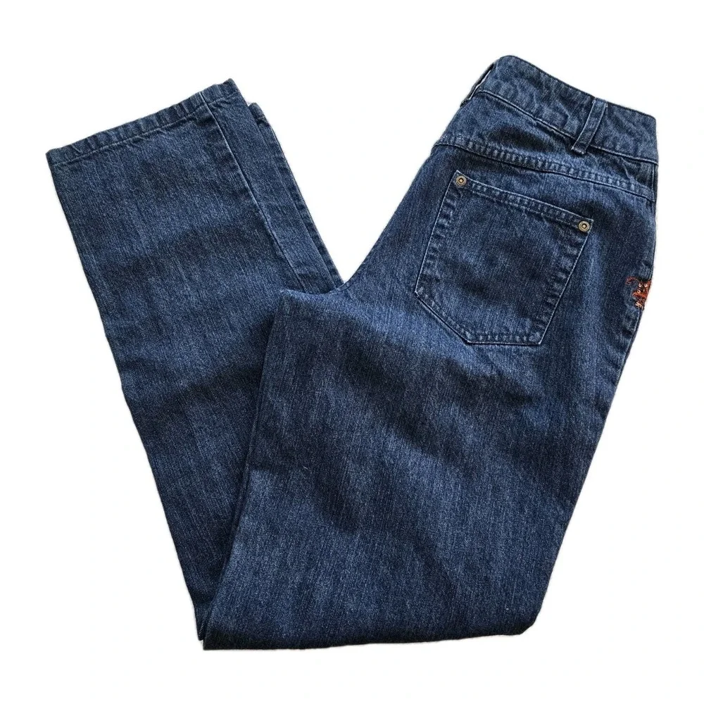 Christopher & Banks Women's Blue Embroidered Boot Cut Denim Jeans Size 6 28x31 - Picture 11 of 16